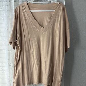 Aerie Tan Oversized Short Sleeve Tee